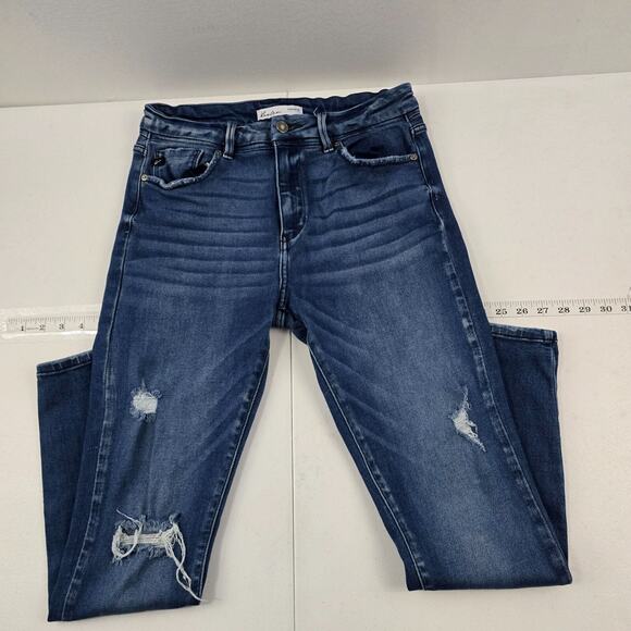 Kancan high rise medium distressed jeans blue 29 denim womens 5332 skinny - Picture 1 of 11